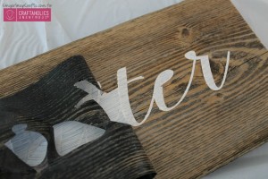 stenciling on a board