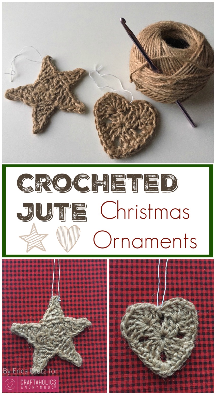 Craftaholics Anonymous? Crocheted Jute Christmas Ornaments