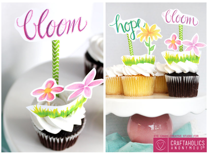 Free Printable Cupcake Toppers For Spring Party Free Printable Cupcake Toppers For Spring Party