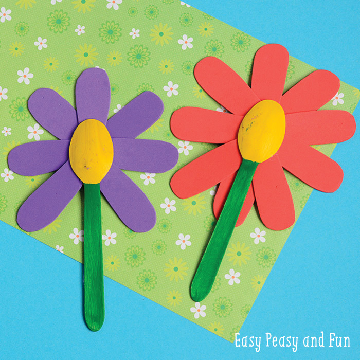 Flower Craft Ideas For Kids Part - 24: Crafts With Plastic Spoons And Wooden Spoons. Wooden Spoon Flowers From Easy ...